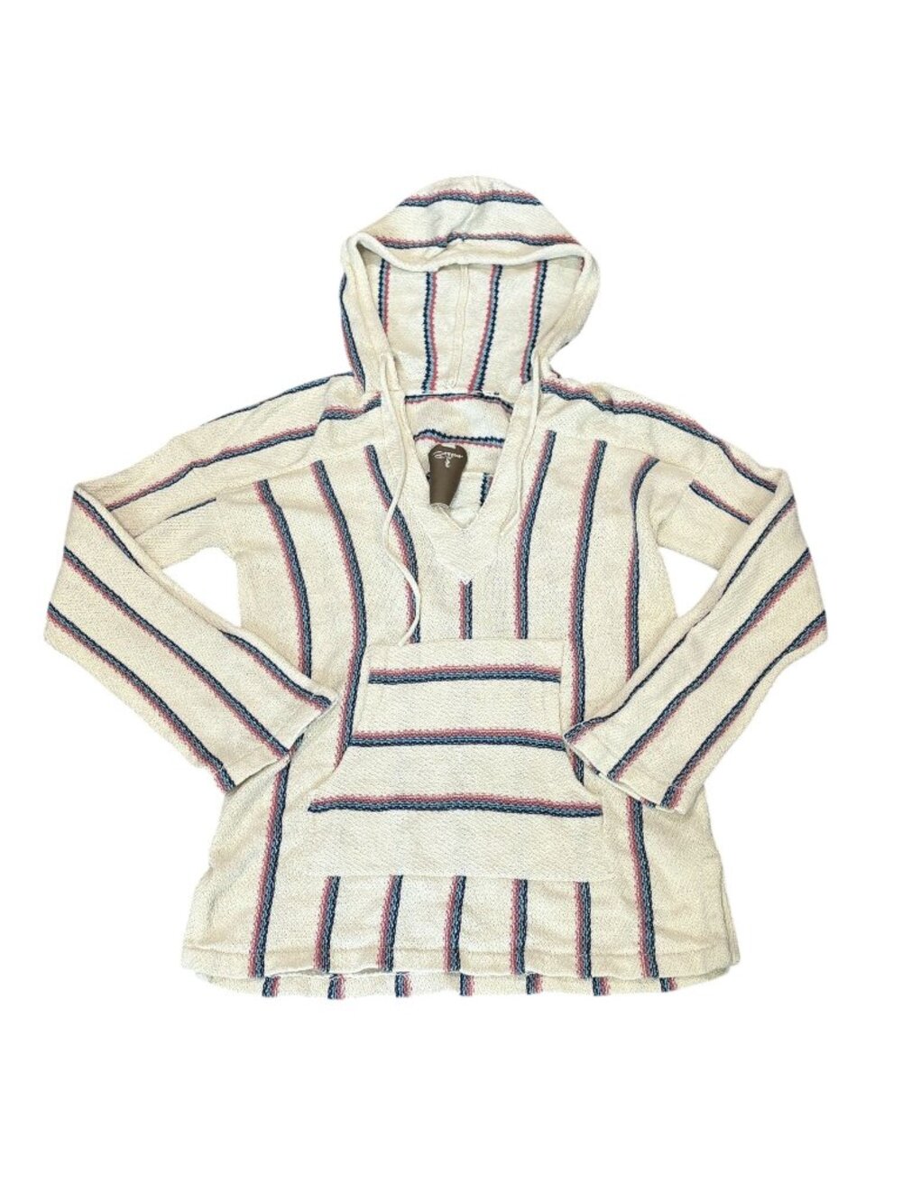 Seaton Knitted Women's Surf Hoodie in Ivory Stripe